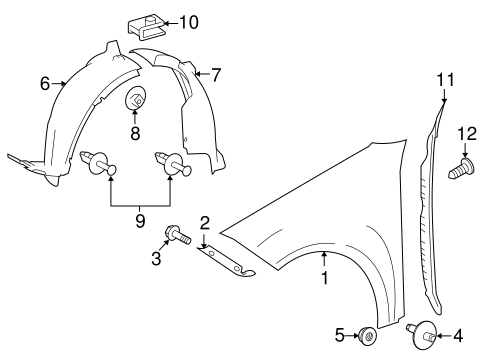 GLK250 FENDER & COMPONENTS