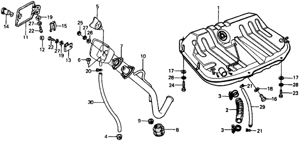 ELECTRICAL / EXHAUST / HEATER / FUEL/FUEL TANK for 1977 Honda CIVIC HATCHBACK #1