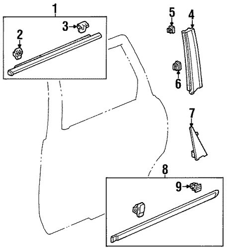 Oasis EXTERIOR TRIM - REAR DOOR