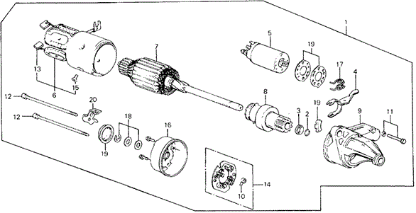 ENGINE/STARTER MOTOR (HITACHI) for 1991 Honda CIVIC 5-DOOR #1