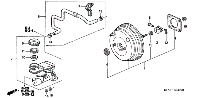 CHASSIS/BRAKE MASTER CYLINDER - MASTER POWER (1) for 2001 Honda CIVIC SEDAN #1