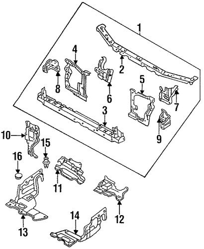 MX-6 RADIATOR SUPPORT