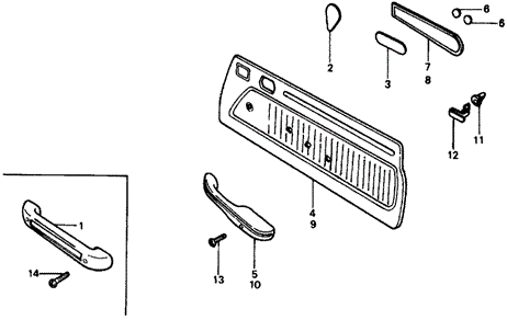 INTERIOR / BUMPER/DOOR TRIM for 1977 Honda CIVIC COUPE #1