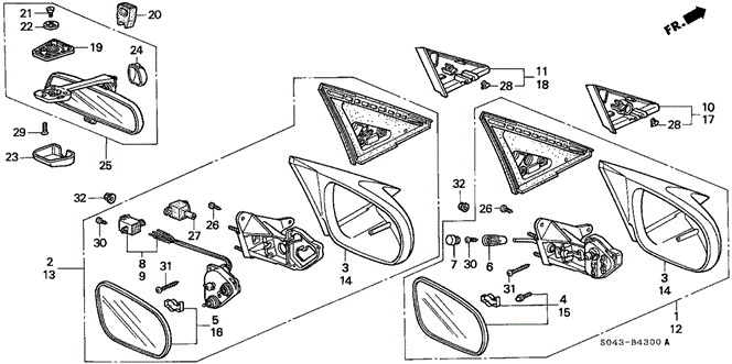 INTERIOR / BUMPER/MIRROR (1) for 1996 Honda CIVIC SEDAN #1