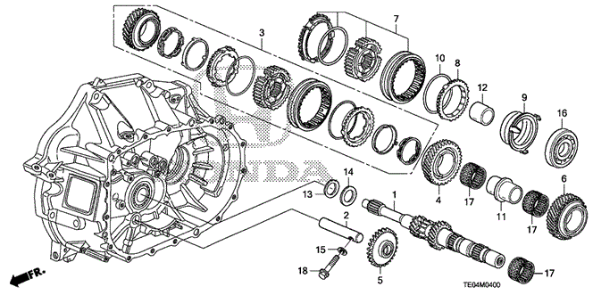 TRANSMISSION - MANUAL/MT MAINSHAFT (L4) for 2009 Honda ACCORD COUPE #1