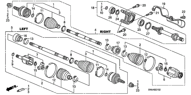CIVIC SEDAN DRIVESHAFT - HALF SHAFT (2.0L)