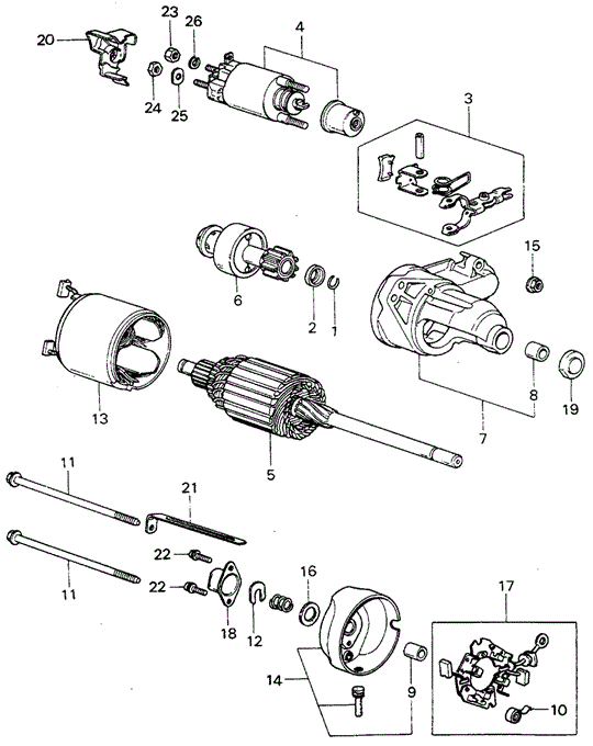 ENGINE/STARTER MOTOR COMPONENTS (DENSO) (1) for 1980 Honda CIVIC HATCHBACK #1