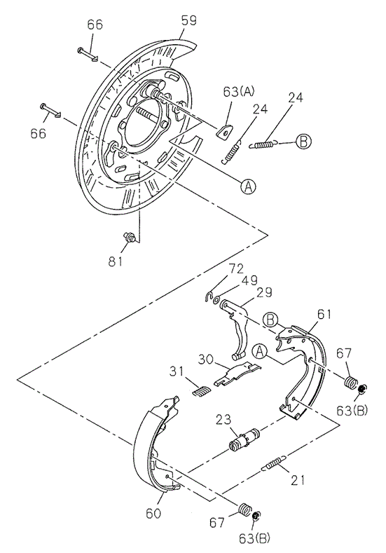 CHASSIS/PARKING BRAKE for 1998 Acura SLX #1