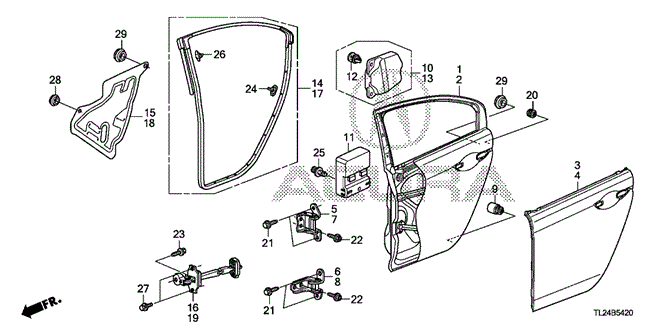 TSX SEDAN REAR DOOR PANELS