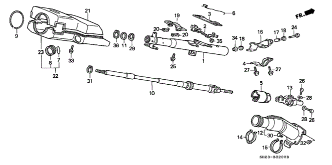 CHASSIS/STEERING COLUMN (1) for 1991 Honda CRX #1