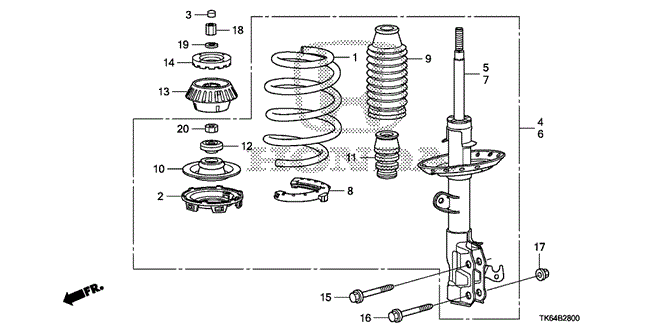 CHASSIS/FRONT SHOCK ABSORBER for 2009 Honda FIT #1