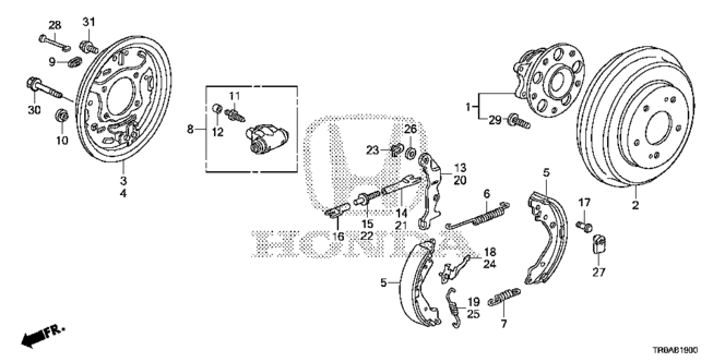 CIVIC SEDAN REAR BRAKE (DRUM)