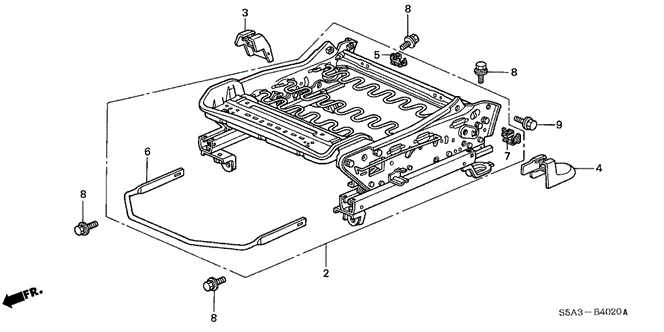 INTERIOR / BUMPER/FRONT SEAT COMPONENTS (R.) for 2003 Honda CIVIC SEDAN #1