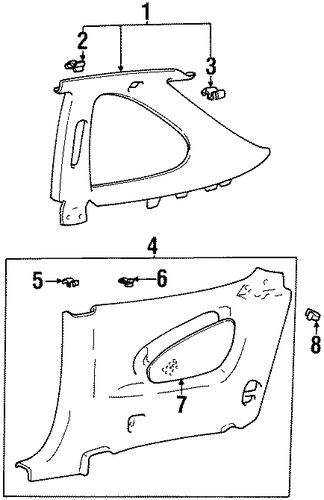 Tiburon INTERIOR TRIM - QUARTER PANELS