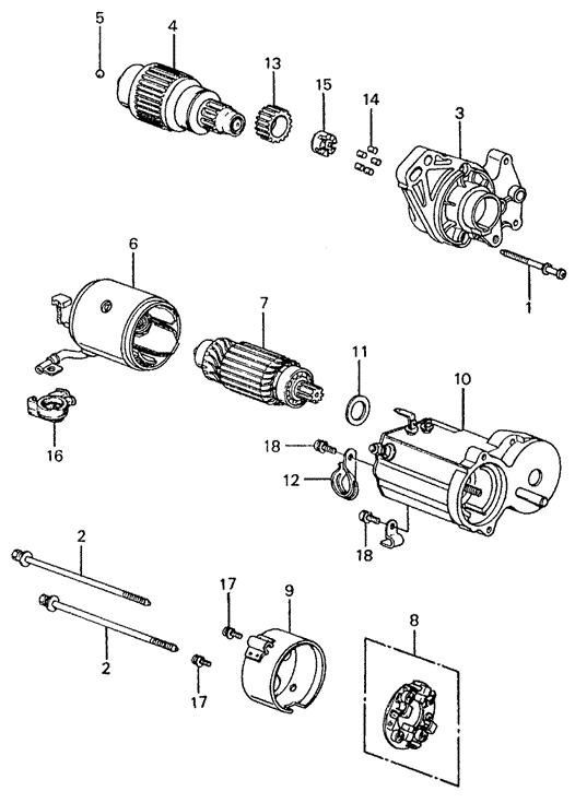 ENGINE/STARTER MOTOR COMPONENTS (DENSO) (KA/KH) for 1982 Honda CIVIC SEDAN #1