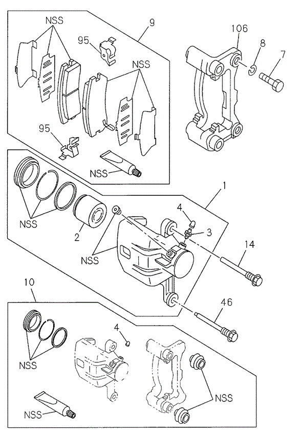CHASSIS/REAR DISK BRAKE CALIPER for 2002 Honda PASSPORT #1