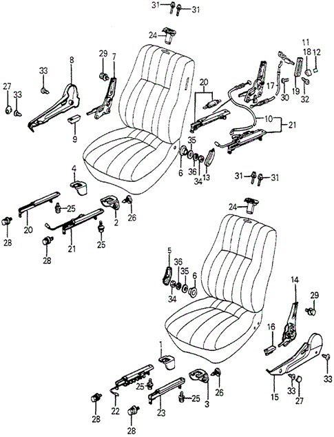 INTERIOR / BUMPER/FRONT SEAT COMPONENTS for 1982 Honda ACCORD HATCHBACK #1