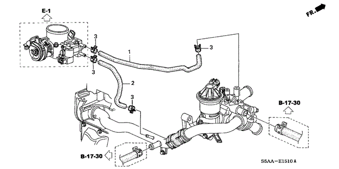 ENGINE/WATER HOSE (1) for 2004 Honda CIVIC SEDAN #1