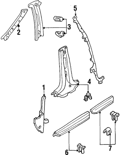 Escort INTERIOR TRIM - PILLARS