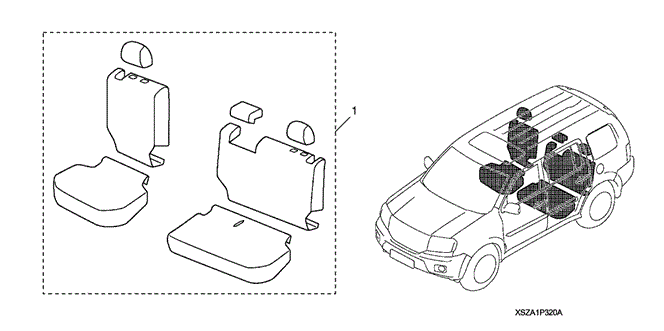 ACCESSORIES/SEAT COVER (2ND ROW) for 2010 Honda PILOT #1