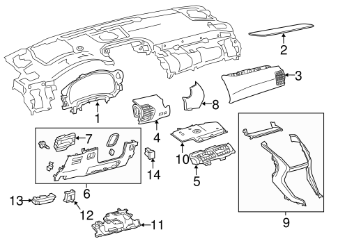 NX200t INSTRUMENT PANEL COMPONENTS