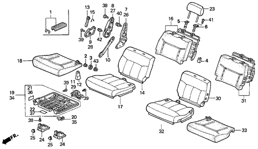 INTERIOR / BUMPER/MIDDLE SEAT (BENCH) ('95-'97) for 1995 Honda ODYSSEY #1