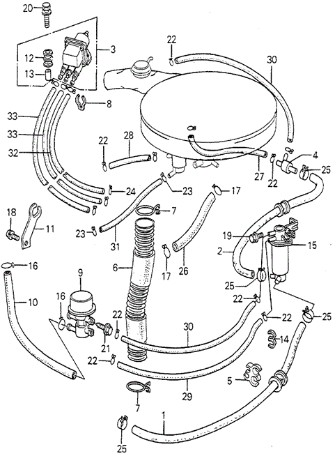 ELECTRICAL / EXHAUST / HEATER / FUEL/AIR CLEANER TUBING (1) for 1979 Honda ACCORD SEDAN #1