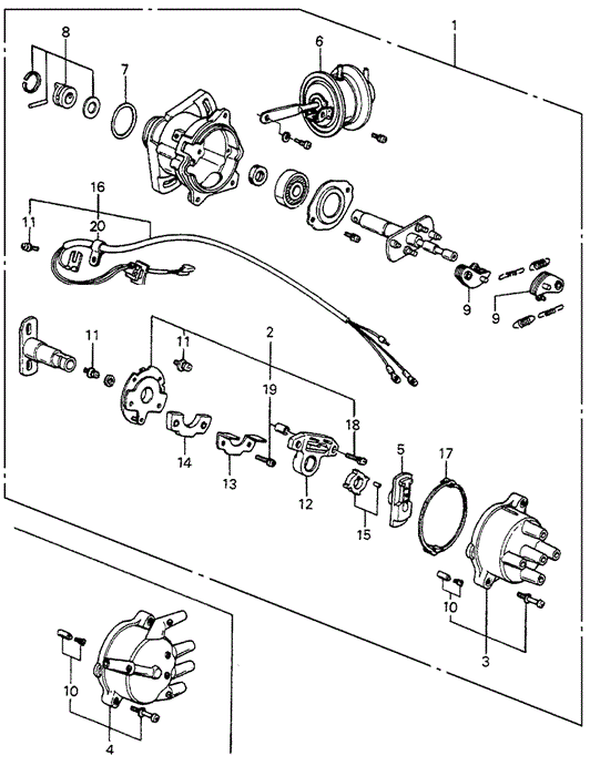 ENGINE/DISTRIBUTOR (HITACHI) for 1984 Honda ACCORD HATCHBACK #1