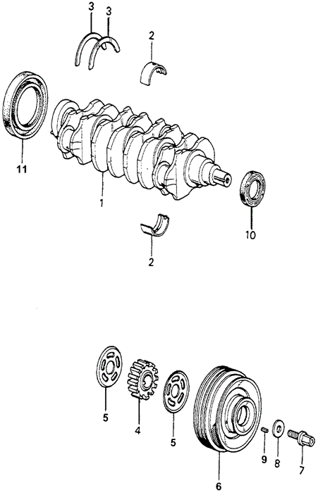ENGINE/CRANKSHAFT for 1982 Honda ACCORD SEDAN #1