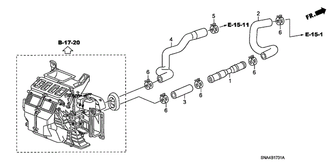 CIVIC SEDAN WATER HOSE (2.0L)