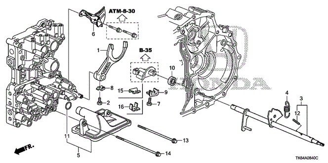 TRANSMISSION - AUTOMATIC/AT SHIFT FORK for 2009 Honda FIT #1
