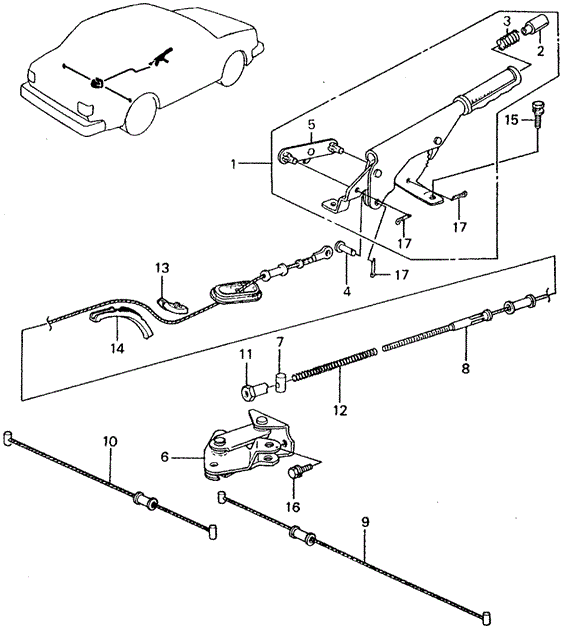 CHASSIS/PARKING BRAKE for 1982 Honda CIVIC SEDAN #1
