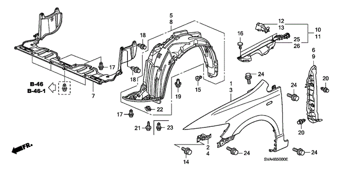 BODY / AIR CONDITIONING/FRONT FENDERS for 2006 Honda CIVIC COUPE #1