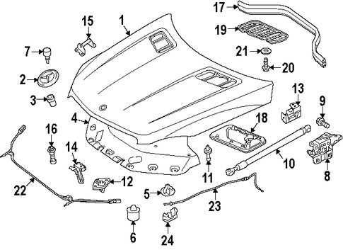 GL550 HOOD & COMPONENTS