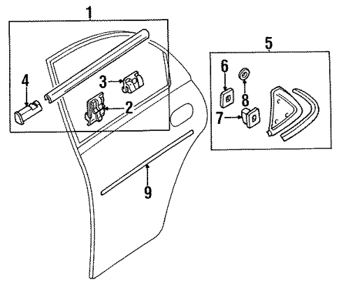 Protege EXTERIOR TRIM - REAR DOOR