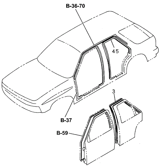INTERIOR / BUMPER/REAR DOOR TRIM WEATHERSTRIP for 1995 Honda PASSPORT #1