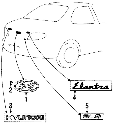 Elantra EXTERIOR TRIM - TRUNK