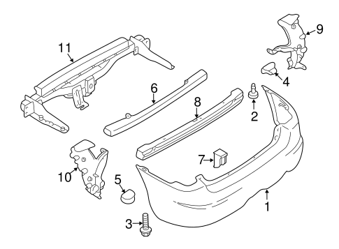 Tribute BUMPER & COMPONENTS - REAR