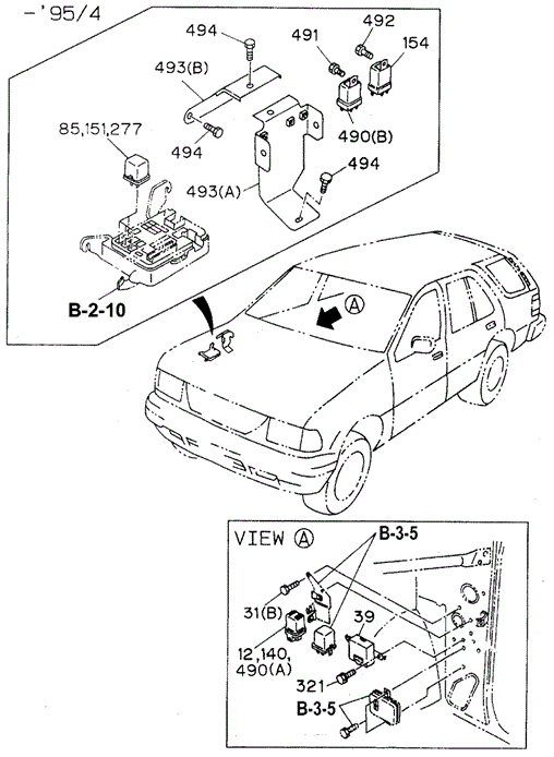 ELECTRICAL / EXHAUST / HEATER / FUEL/SWITCH - RELAY (INSTRUMENT PANEL) (1) for 1994 Honda PASSPORT #1