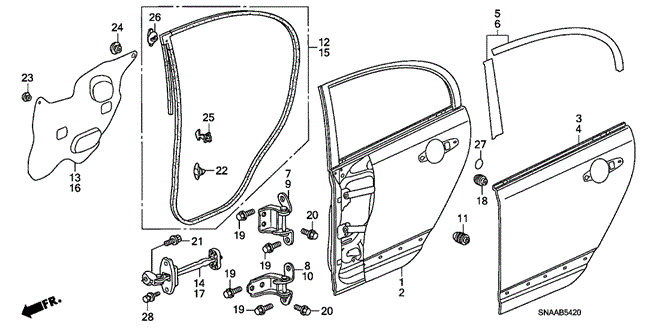 BODY / AIR CONDITIONING/REAR DOOR PANELS for 2009 Honda CIVIC SEDAN #1