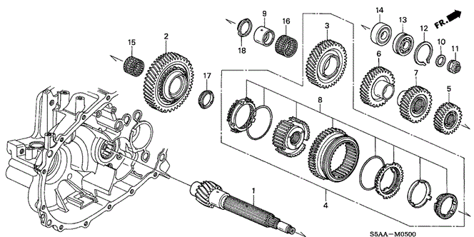 TRANSMISSION - MANUAL/MT COUNTERSHAFT for 2004 Honda CIVIC COUPE #1