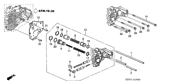 TRANSMISSION - AUTOMATIC/AT TOP ACCUMULATOR BODY (V6) for 2004 Honda ACCORD COUPE #1