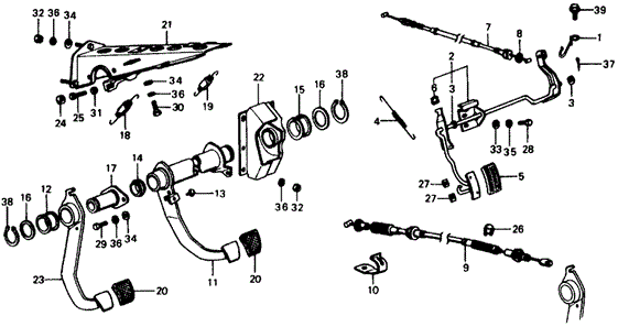 CHASSIS/MT PEDAL for 1976 Honda CIVIC COUPE #1