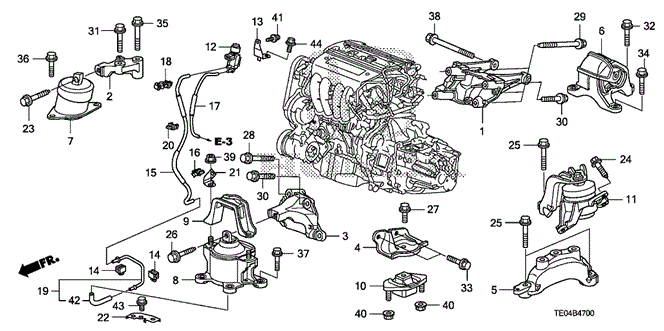 BODY / AIR CONDITIONING/ENGINE MOUNTS (L4) (MT) for 2009 Honda ACCORD COUPE #1