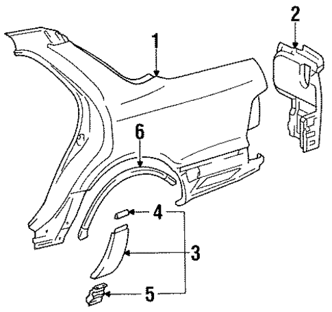 LS400 EXTERIOR TRIM - QUARTER PANEL