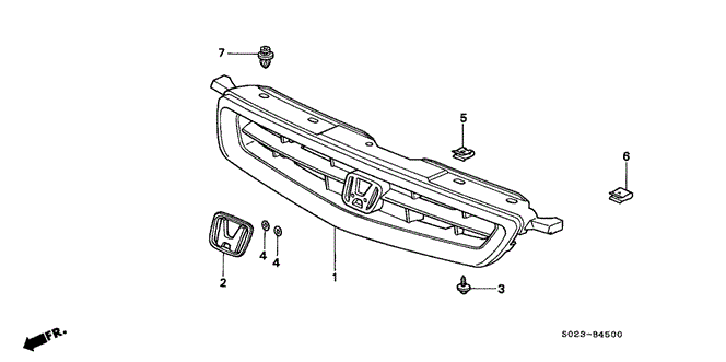 INTERIOR / BUMPER/FRONT GRILLE (1) for 1996 Honda CIVIC COUPE #1