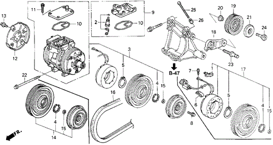 INTEGRA HATCHBACK A / C COMPRESSOR (DENSO) (2)