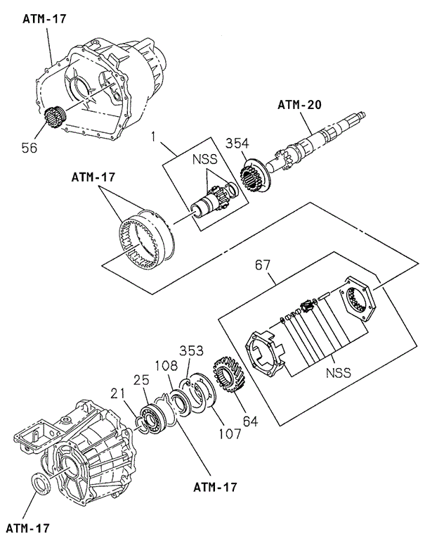 TRANSMISSION - AUTOMATIC/AT TRANSFER GEAR INPUT - IDLE for 1998 Acura SLX #1