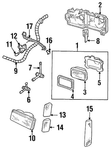 C2500 HEADLAMP COMPONENTS