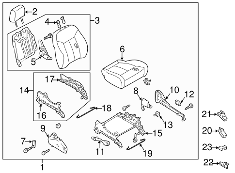 Protege FRONT SEAT COMPONENTS